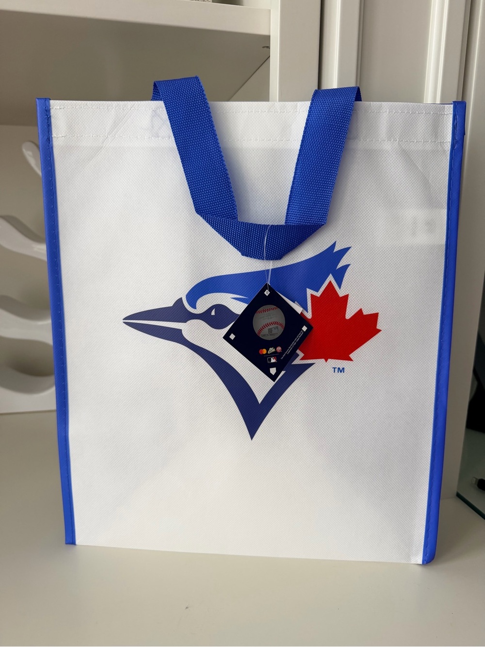 TORONTO BLUE JAYS Baseball MLB Official Reusable Tote Bag Blue & White BRAND NEW - Picture 2 of 10